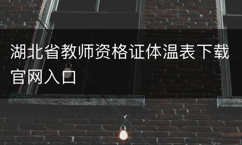 湖北省教师资格证体温表下载官网入口