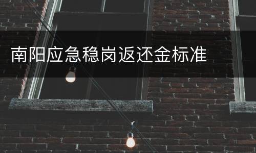 南阳应急稳岗返还金标准