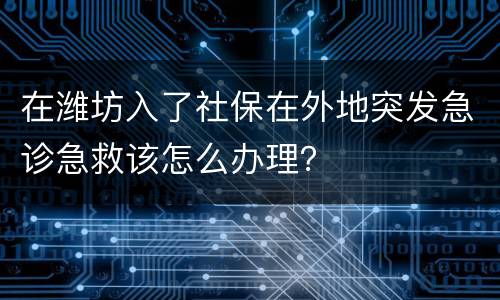 在潍坊入了社保在外地突发急诊急救该怎么办理？