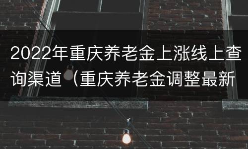 2022年重庆养老金上涨线上查询渠道（重庆养老金调整最新消息）