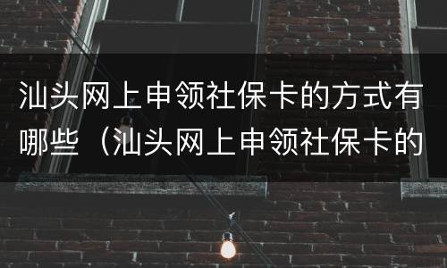 汕头网上申领社保卡的方式有哪些（汕头网上申领社保卡的方式有哪些呢）