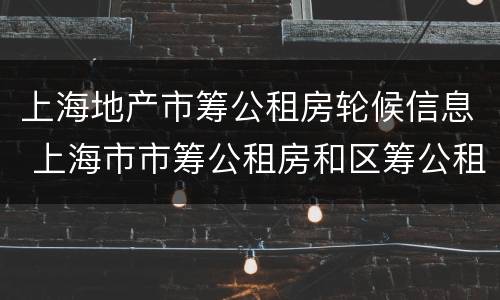 上海地产市筹公租房轮候信息 上海市市筹公租房和区筹公租房