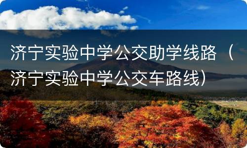 济宁实验中学公交助学线路（济宁实验中学公交车路线）