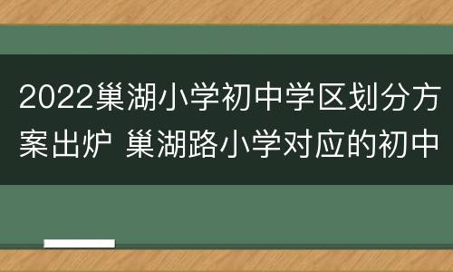 2022巢湖小学初中学区划分方案出炉 巢湖路小学对应的初中学区