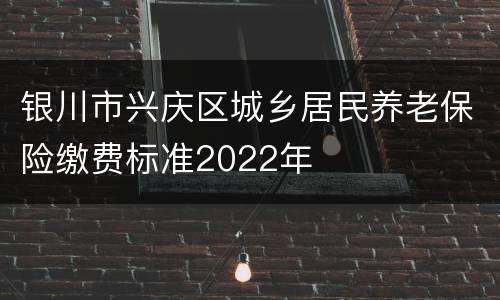 银川市兴庆区城乡居民养老保险缴费标准2022年