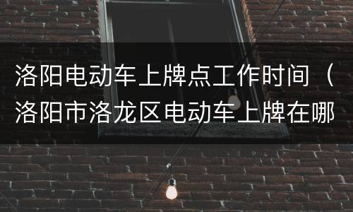 洛阳电动车上牌点工作时间（洛阳市洛龙区电动车上牌在哪里）