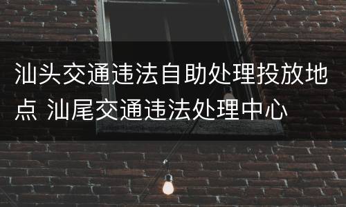 汕头交通违法自助处理投放地点 汕尾交通违法处理中心