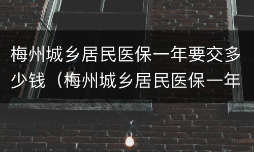 梅州城乡居民医保一年要交多少钱（梅州城乡居民医保一年要交多少钱费用）
