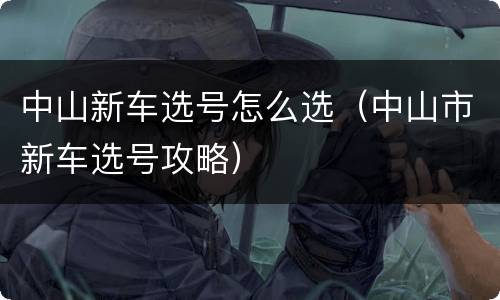 中山新车选号怎么选（中山市新车选号攻略）