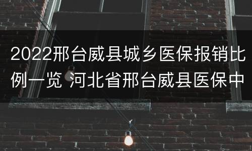 2022邢台威县城乡医保报销比例一览 河北省邢台威县医保中心