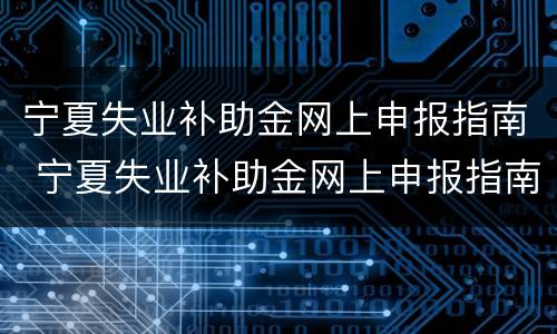 宁夏失业补助金网上申报指南 宁夏失业补助金网上申报指南在哪下载