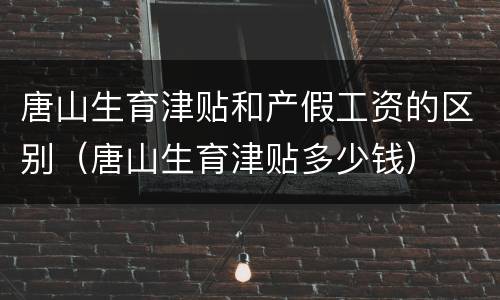 唐山生育津贴和产假工资的区别（唐山生育津贴多少钱）