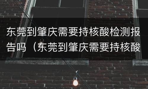 东莞到肇庆需要持核酸检测报告吗（东莞到肇庆需要持核酸检测报告吗）
