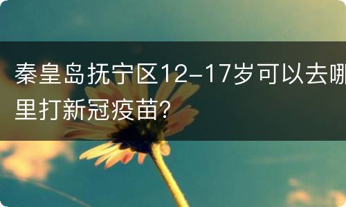 秦皇岛抚宁区12-17岁可以去哪里打新冠疫苗？