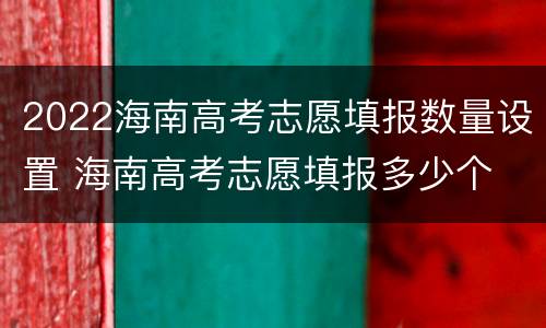 2022海南高考志愿填报数量设置 海南高考志愿填报多少个