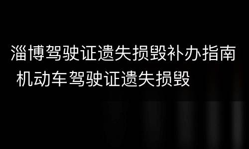 淄博驾驶证遗失损毁补办指南 机动车驾驶证遗失损毁