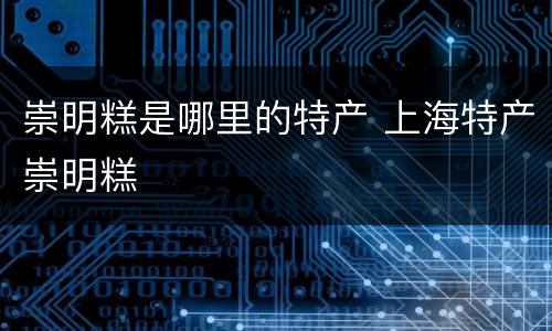 崇明糕是哪里的特产 上海特产崇明糕