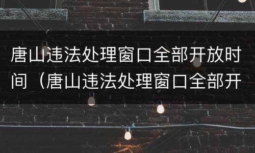 唐山违法处理窗口全部开放时间（唐山违法处理窗口全部开放时间是多少）