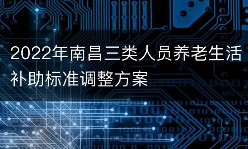 2022年南昌三类人员养老生活补助标准调整方案