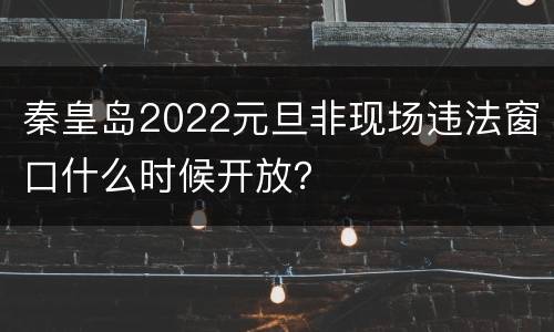 秦皇岛2022元旦非现场违法窗口什么时候开放？