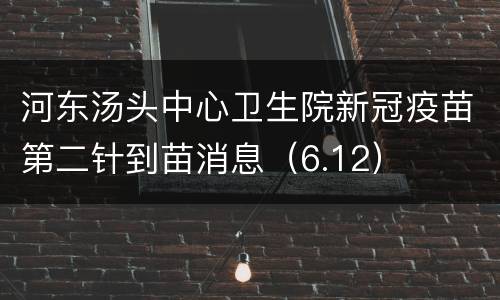 河东汤头中心卫生院新冠疫苗第二针到苗消息（6.12）
