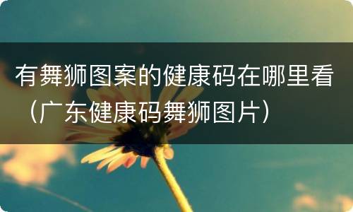 有舞狮图案的健康码在哪里看（广东健康码舞狮图片）