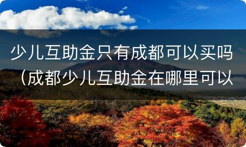 少儿互助金只有成都可以买吗（成都少儿互助金在哪里可以买）