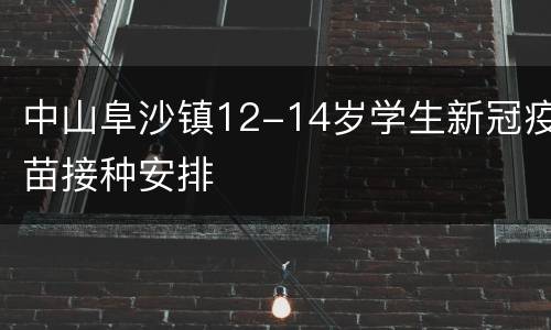 中山阜沙镇12-14岁学生新冠疫苗接种安排