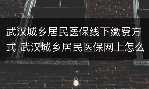 武汉城乡居民医保线下缴费方式 武汉城乡居民医保网上怎么缴费