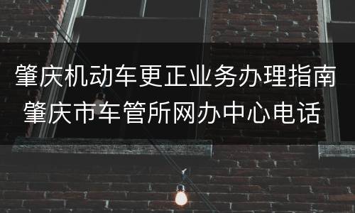 肇庆机动车更正业务办理指南 肇庆市车管所网办中心电话