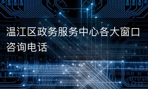 温江区政务服务中心各大窗口咨询电话