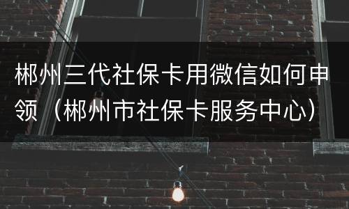 郴州三代社保卡用微信如何申领（郴州市社保卡服务中心）