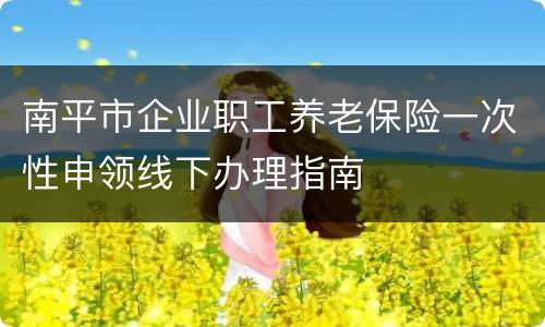 南平市企业职工养老保险一次性申领线下办理指南