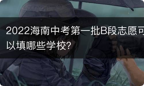 2022海南中考第一批B段志愿可以填哪些学校？