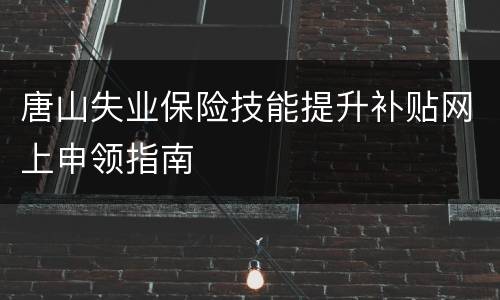 唐山失业保险技能提升补贴网上申领指南