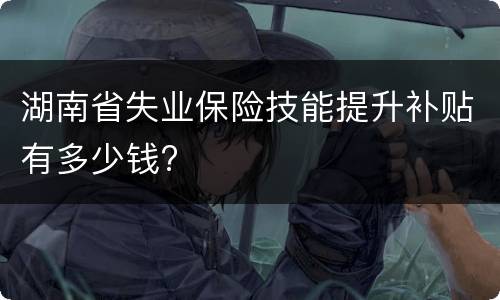 湖南省失业保险技能提升补贴有多少钱?