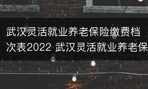 武汉灵活就业养老保险缴费档次表2022 武汉灵活就业养老保险缴费档次表2022最新