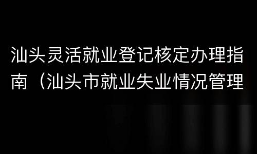 汕头灵活就业登记核定办理指南（汕头市就业失业情况管理登记表）