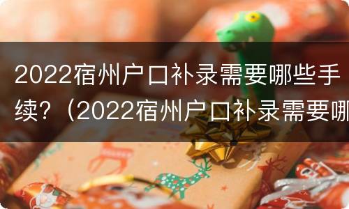 2022宿州户口补录需要哪些手续?（2022宿州户口补录需要哪些手续呢）