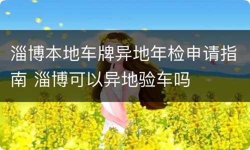 淄博本地车牌异地年检申请指南 淄博可以异地验车吗