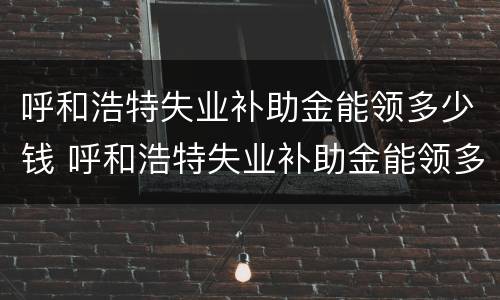 呼和浩特失业补助金能领多少钱 呼和浩特失业补助金能领多少钱一个月