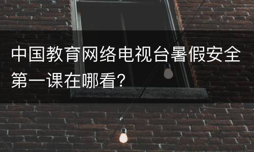 中国教育网络电视台暑假安全第一课在哪看？
