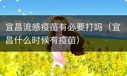 宜昌流感疫苗有必要打吗（宜昌什么时候有疫苗）