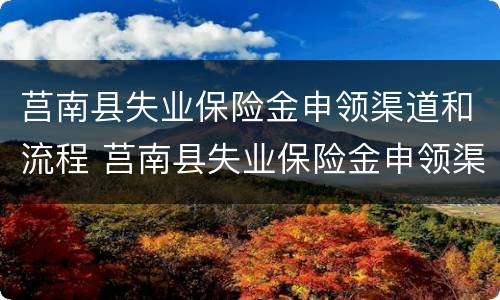 莒南县失业保险金申领渠道和流程 莒南县失业保险金申领渠道和流程查询
