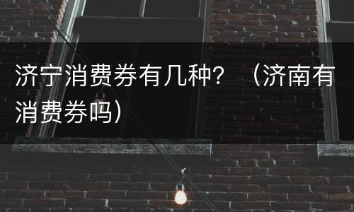 济宁消费券有几种？（济南有消费券吗）