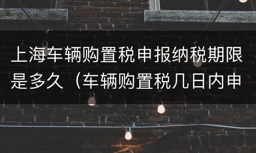 上海车辆购置税申报纳税期限是多久（车辆购置税几日内申报）
