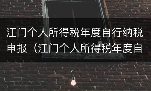 江门个人所得税年度自行纳税申报（江门个人所得税年度自行纳税申报表）