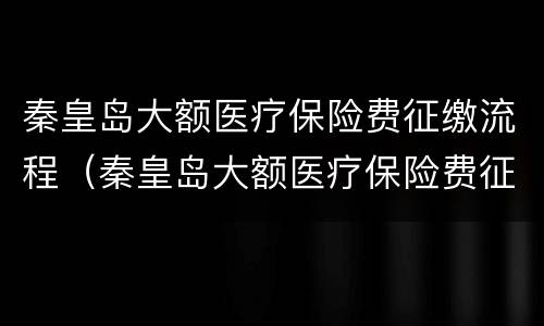 秦皇岛大额医疗保险费征缴流程（秦皇岛大额医疗保险费征缴流程图）