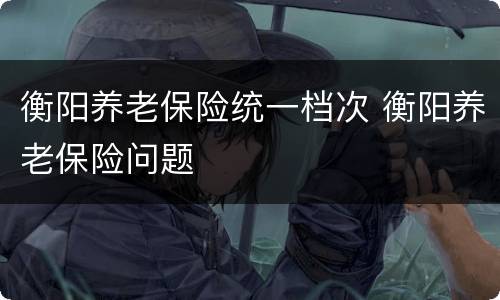 衡阳养老保险统一档次 衡阳养老保险问题