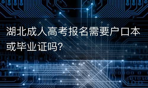 湖北成人高考报名需要户口本或毕业证吗？